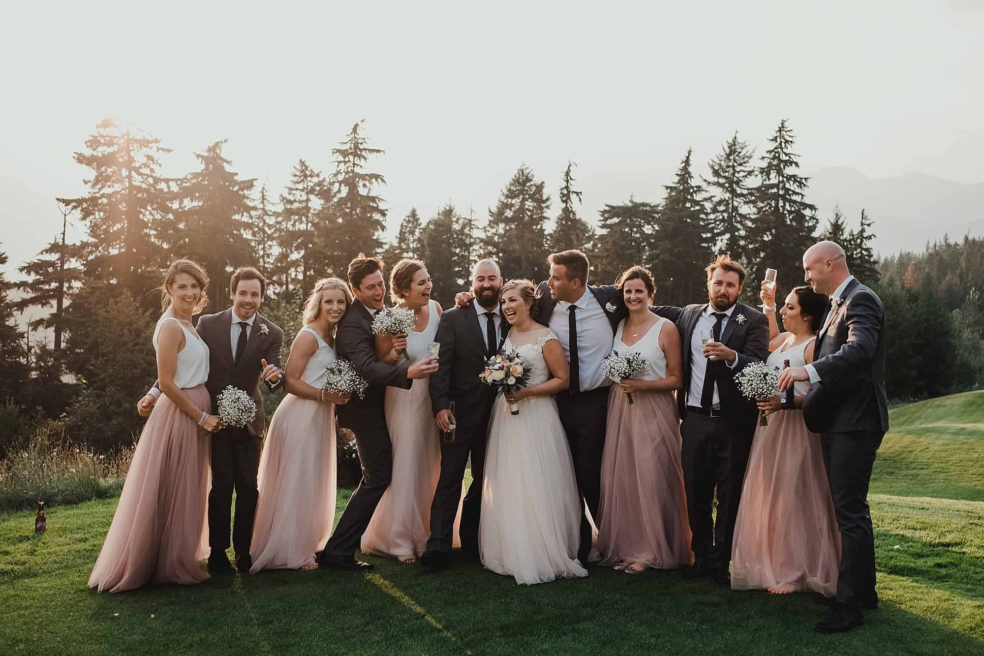 wedding party at mountain view lawn whistler
