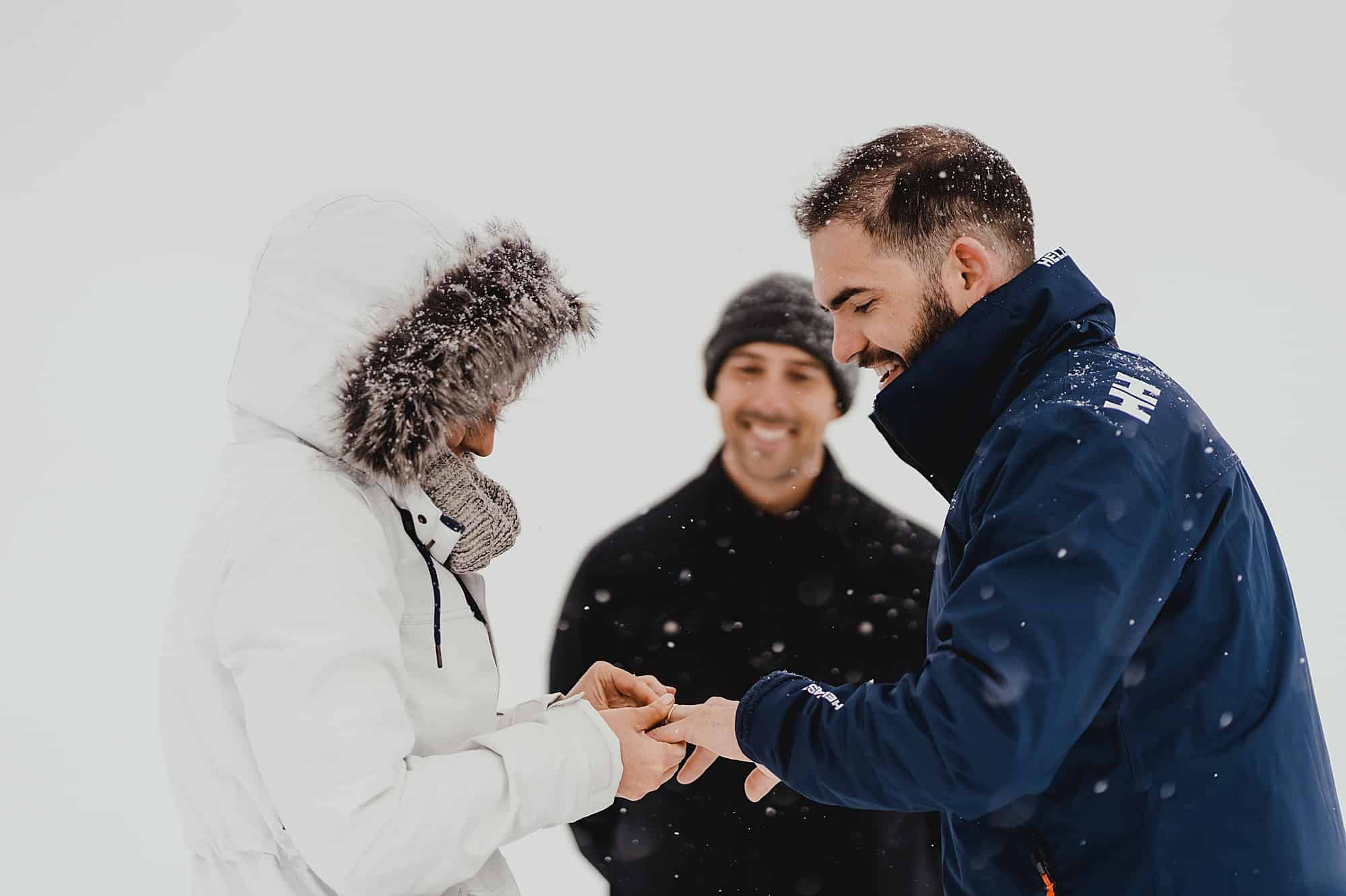 ring exchange whistler skiing wedding