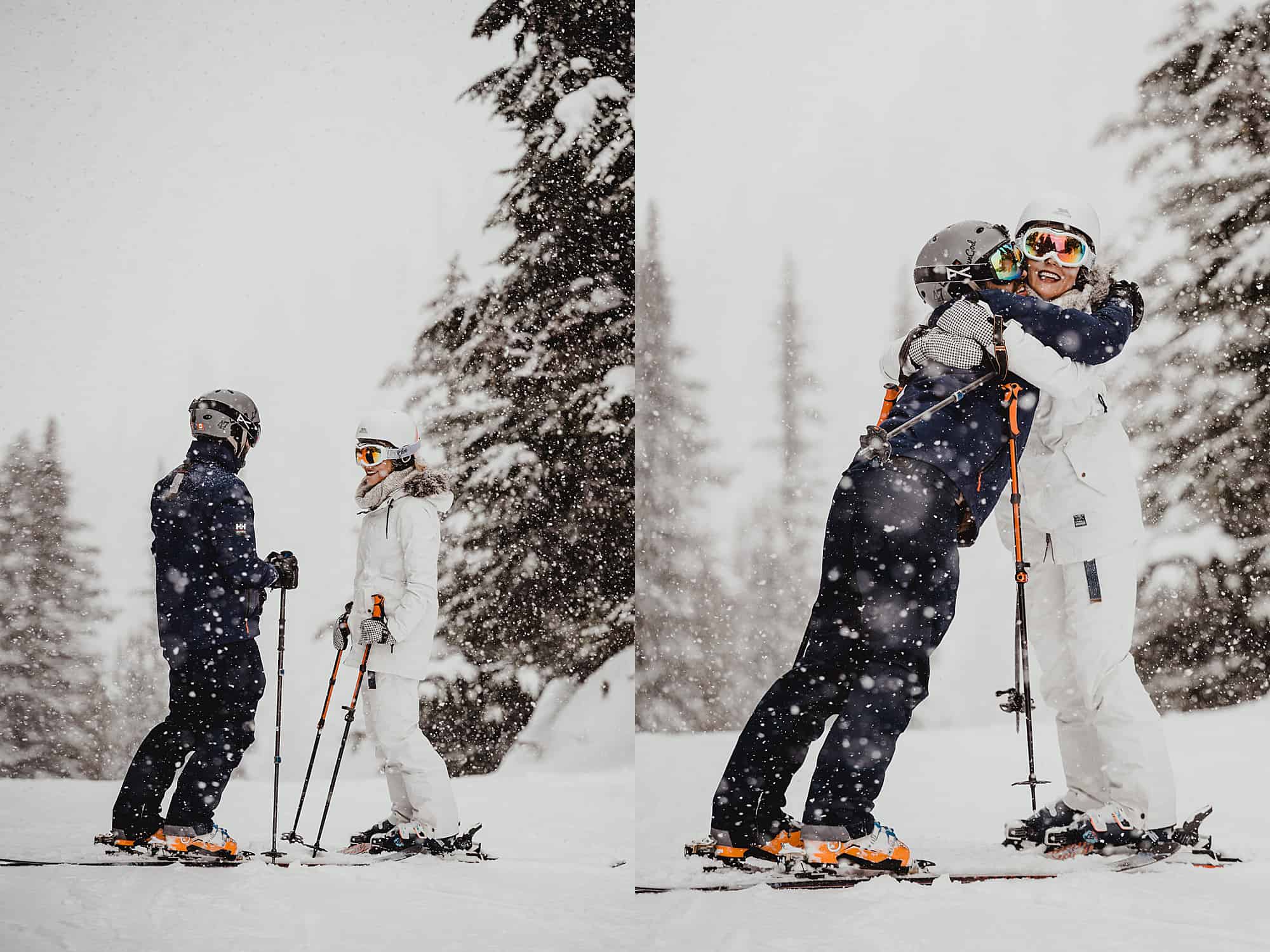 bridal portraits whistler skiing wedding